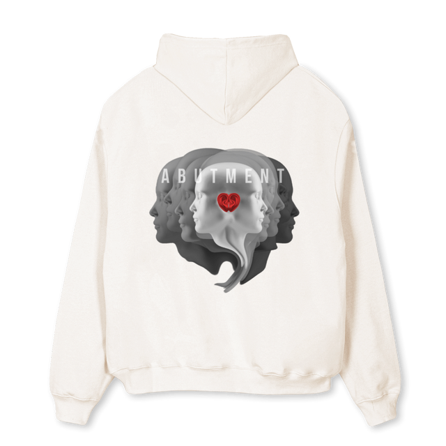 HEARTLESSABUTMENT Vintage White Oversized Hoodie.