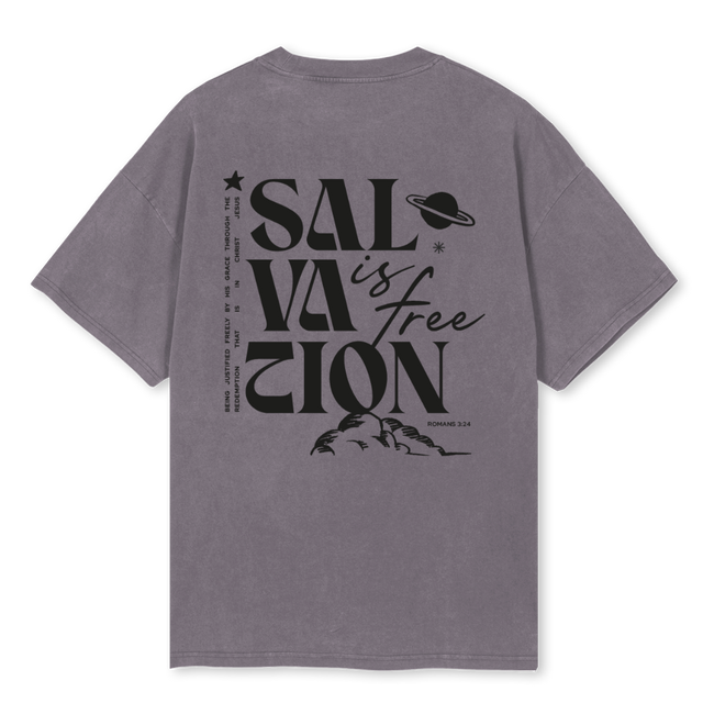 SALVATIONTSHIRTGREY Pigment Grey Oversized Tee.