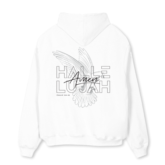 HALLELUJAHHOODIEWHIT White Oversized Hoodie.