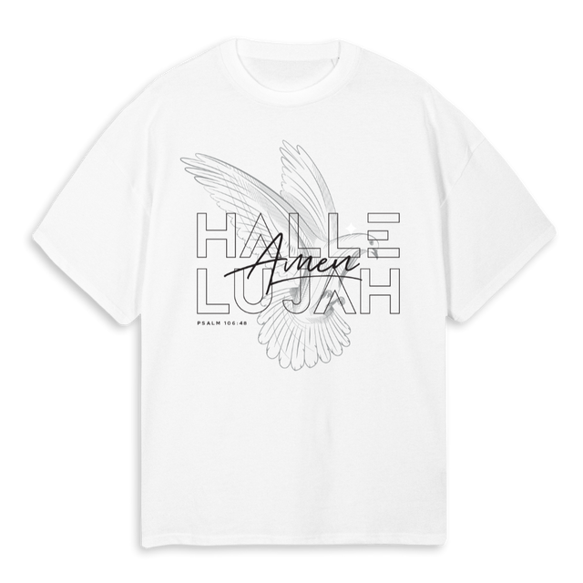 HALLELUJAHTSHIRTWHIT White Oversized Tee.