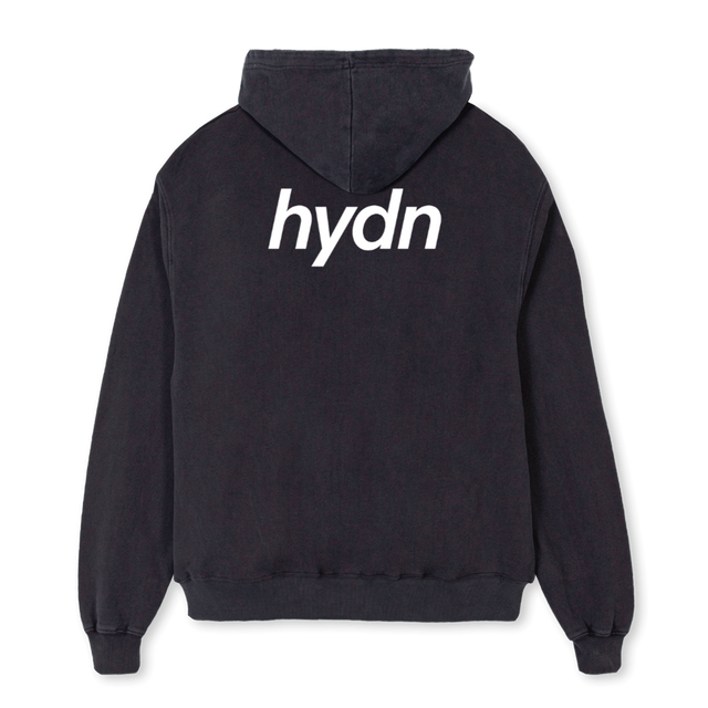 HOODIESAMPLEBLK Vintage Black Oversized Zipped Hoodie.