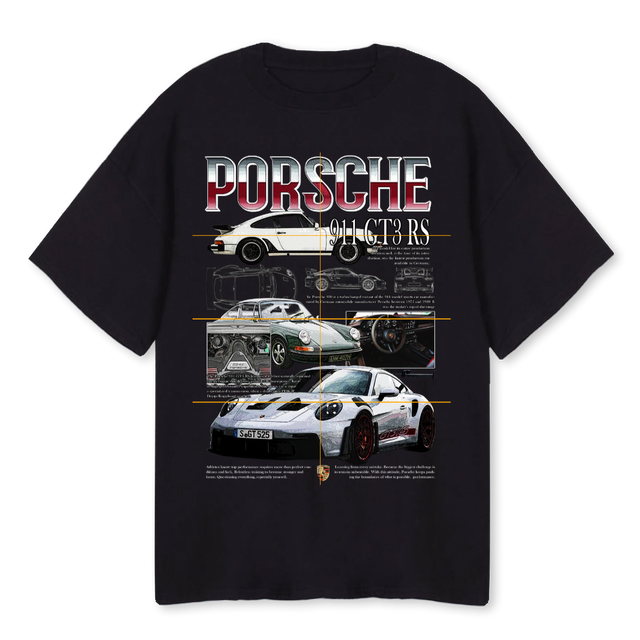 PORSCH Black Oversized Tee.
