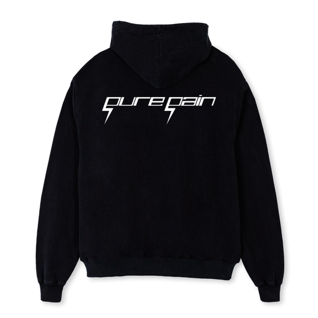 BACKLIGHTNING Black Oversized Hoodie.