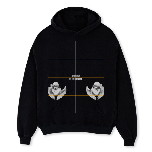 INTHELEAGUESTEE Black Oversized Hoodie.