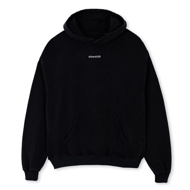 SLOWSHIFTBLACKHOODIE Black Oversized Hoodie.