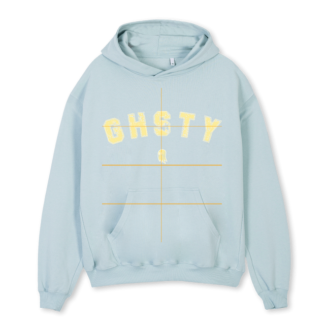 DISTRESSEDYELLOW Cold Blue Oversized Hoodie.