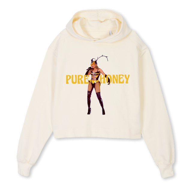 BEYONCECREAM Cream Cropped Hoodie.