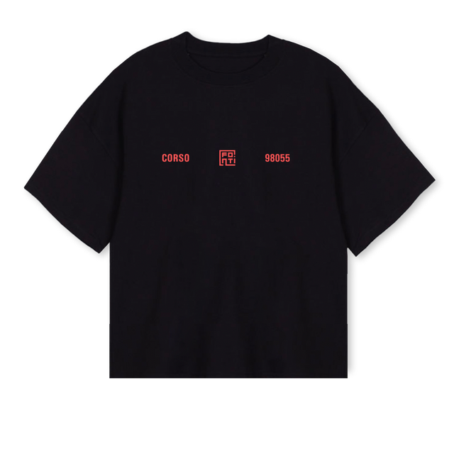 CORSO Black Oversized Boxy Tee.