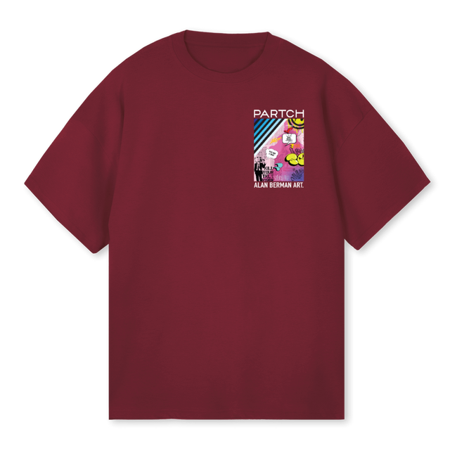 SENSOVBUR Burgundy Oversized Tee.