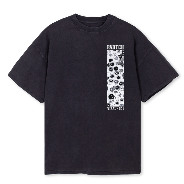 VIRALOVVBLK Vintage Black Oversized Tee.