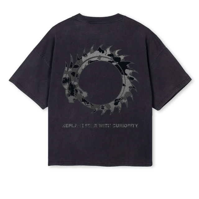 VBLACK  Vintage Black Oversized Boxy Tee.