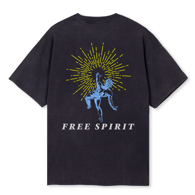 FREESPIRITTEE Vintage Black Oversized Tee.