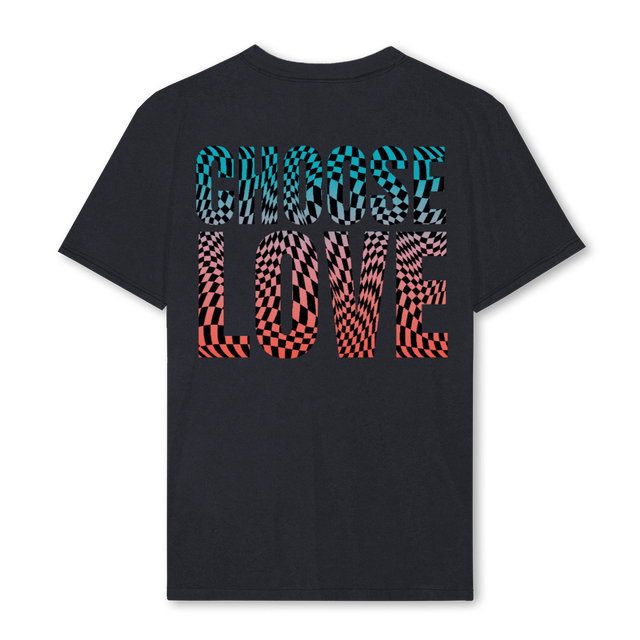 CHOOSELOVETSHIRTBLAC Vintage Black Regular Tee.