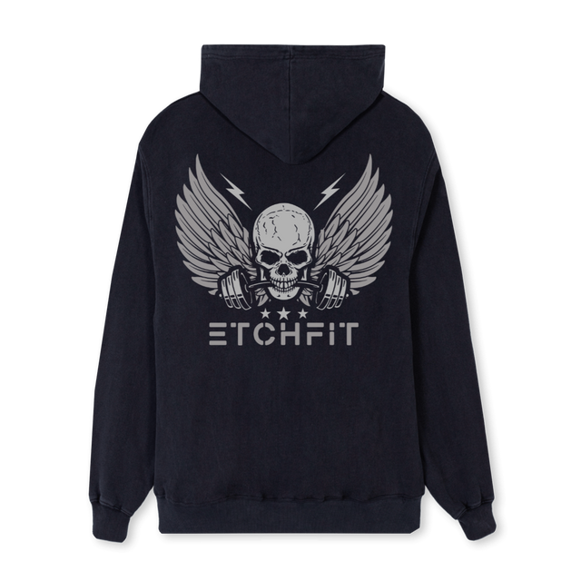 SKULLHOODIETEST Vintage Black Regular Hoodie.
