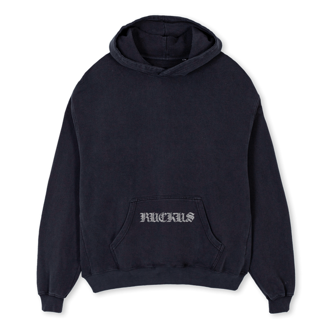 RUCKUSTARGETHOODIE Vintage Black Oversized Hoodie.