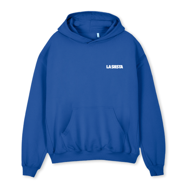 SIMPLELASIESTA Cobalt Blue Oversized Hoodie.