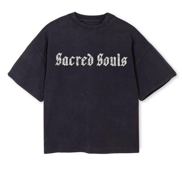 THINK  Vintage Black Oversized Boxy Tee.