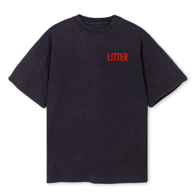 LITTERONE Vintage Black Oversized Tee.