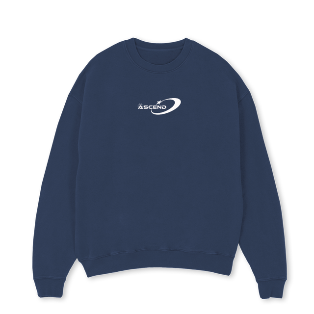 ASCND Navy Blue Oversized Crewneck Sweater.