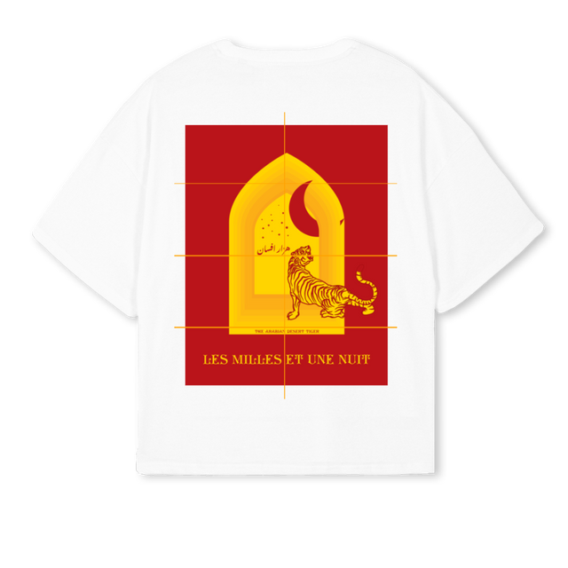 DTRED White Oversized Boxy Tee.