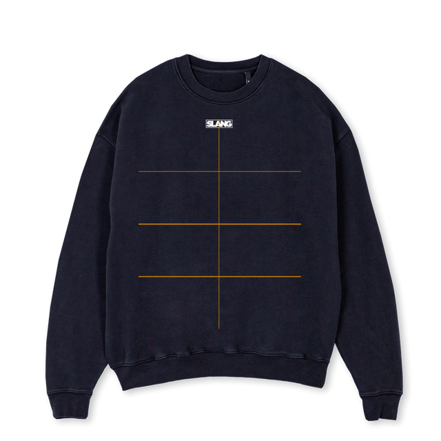 SLANGFEMMEBLACKCREW Vintage Black Oversized Crewneck Sweater.