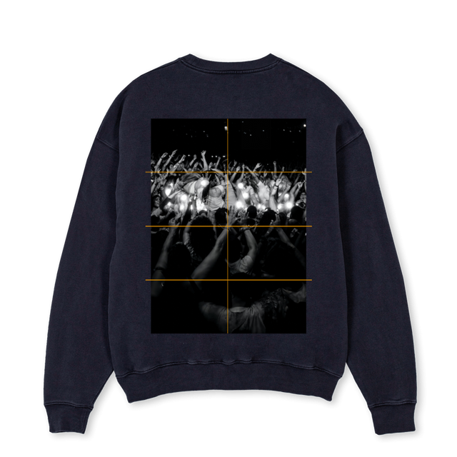 SLANGFEMMEBLACKCREW Vintage Black Oversized Crewneck Sweater.