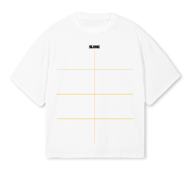 SLANGFEMMEWHITE White Oversized Boxy Tee.