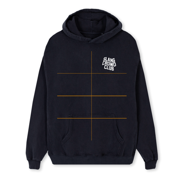 SLANGCROWDBLACKHOOD Vintage Black Regular Hoodie.