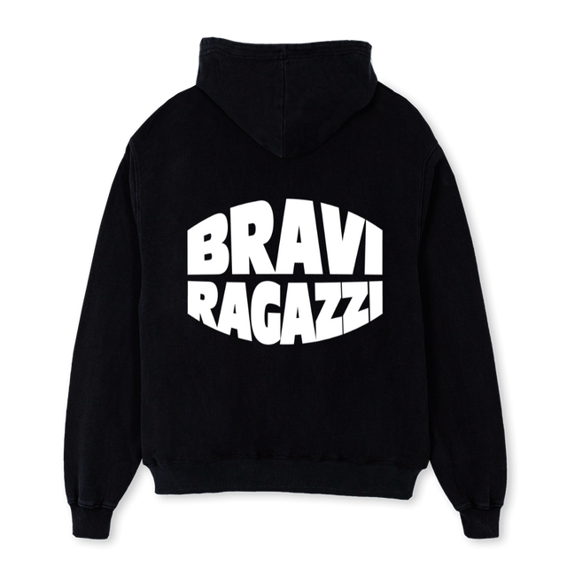 BRAVI Black Oversized Hoodie.
