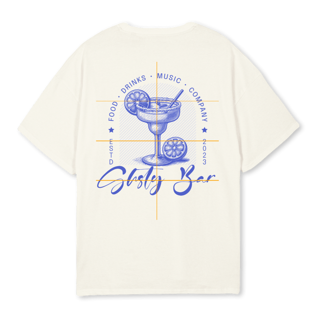 GHSTYBAR Cream Oversized Tee.
