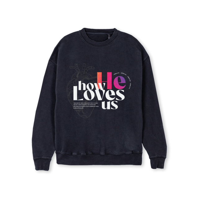 HOWHELOVEUSSWEATER Vintage Black Regular Crewneck Sweater.