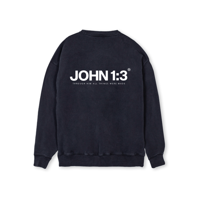 HOWHELOVEUSSWEATER Vintage Black Regular Crewneck Sweater.