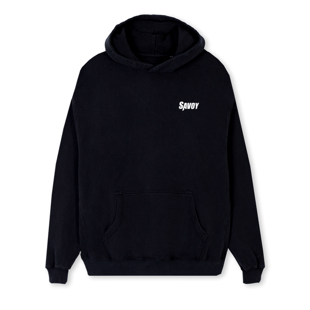 CLUBSAVOY Black Regular Hoodie.