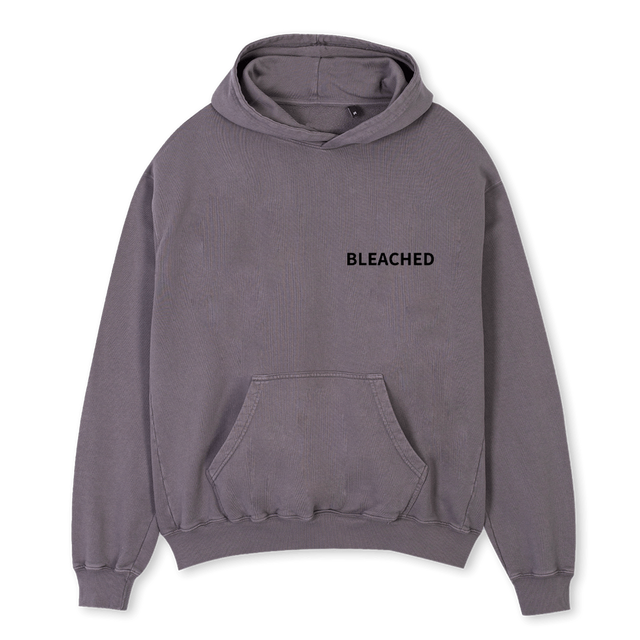 BLEACHEDHOODGREY Pigment Grey Oversized Hoodie.