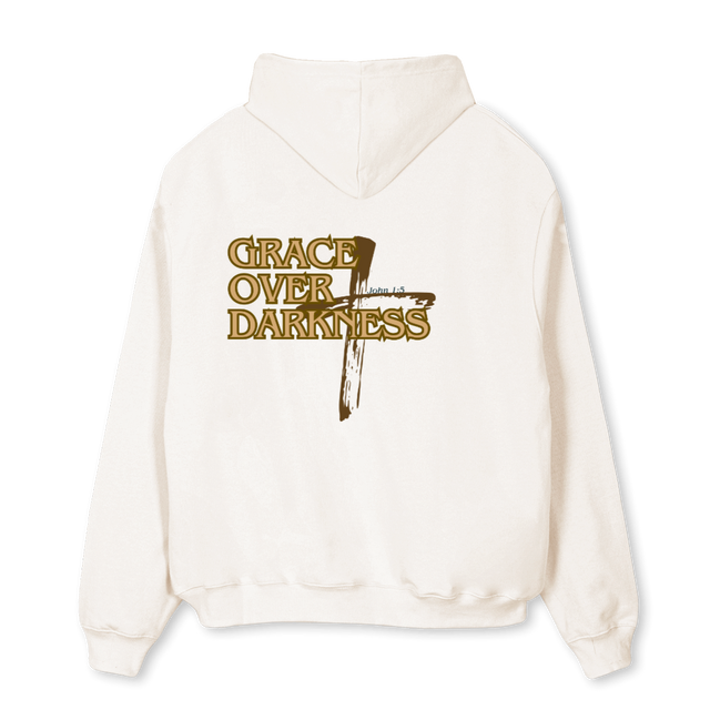 GRACEOVERDARKNESS Vintage White Oversized Hoodie.