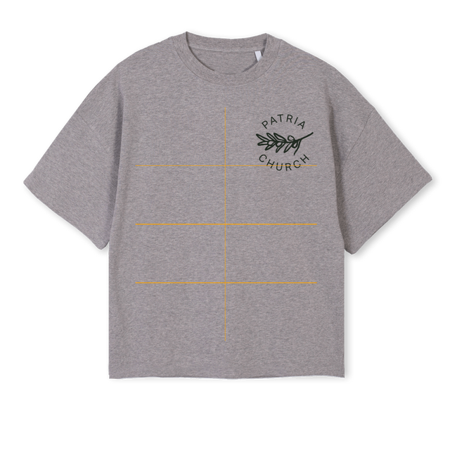 PATRIAPRAY Grey Marl Oversized Boxy Tee.
