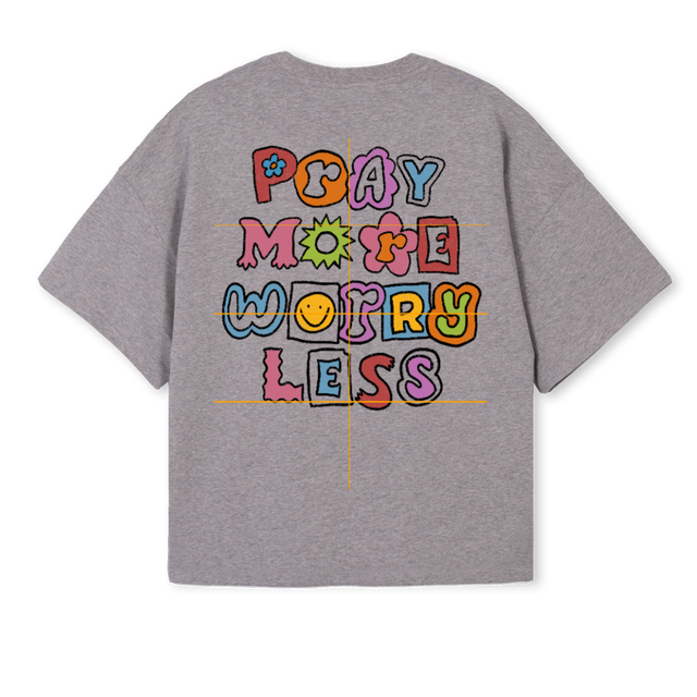 PATRIAPRAY Grey Marl Oversized Boxy Tee.