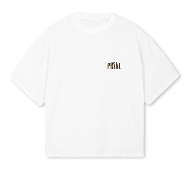 PRSNLRODEO White Oversized Boxy Tee.