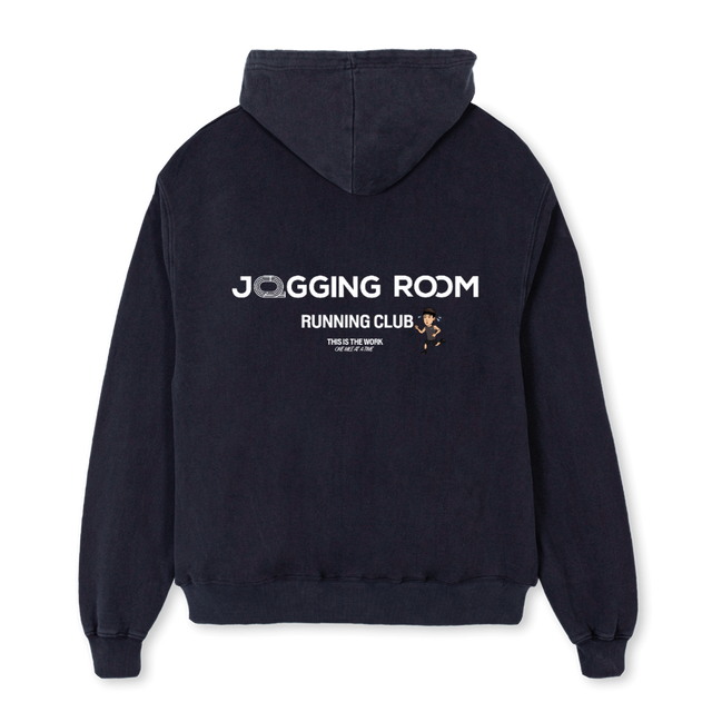 JRRUNHOOD Vintage Black Oversized Hoodie.