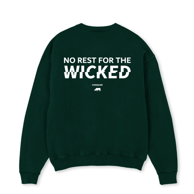 NRFTWELEVEN Wild Green Oversized Crewneck Sweater.