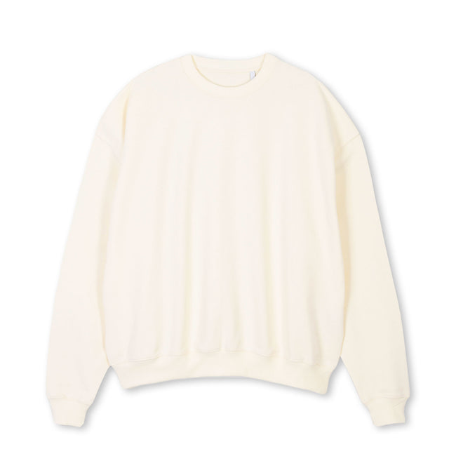 Cream Oversized Crewneck Sweater.