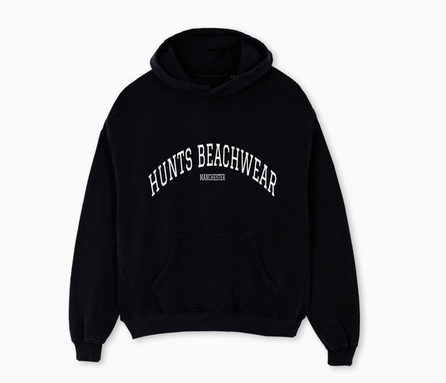 VARSITY HOODIE Black Oversized Hoodie.