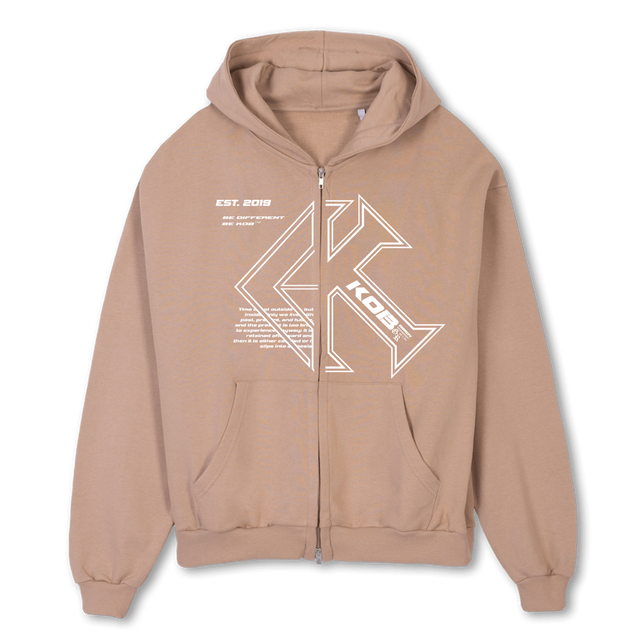 ZIPPED Croissant Oversized Zipped Hoodie.