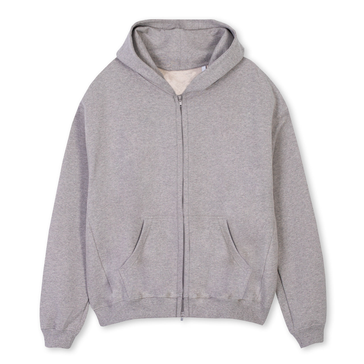 Grey Marl Oversized Zipped Hoodie. – WATC STUDIO