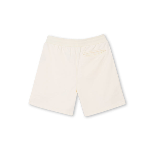 Cream Sweatshorts.