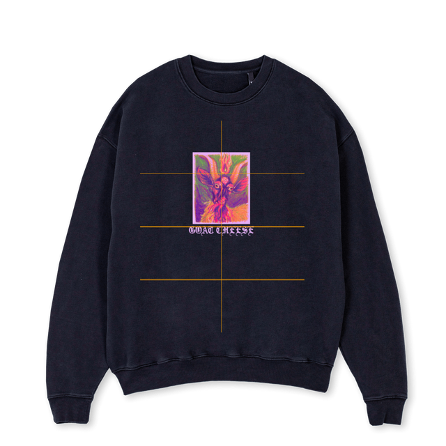 SCREAMING GOAT Vintage Black Oversized Crewneck Sweater.