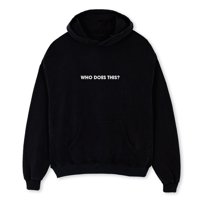 SH HOODY X WDT Black Oversized Hoodie.