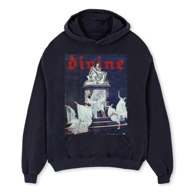 PIETA Vintage Black Oversized Hoodie.