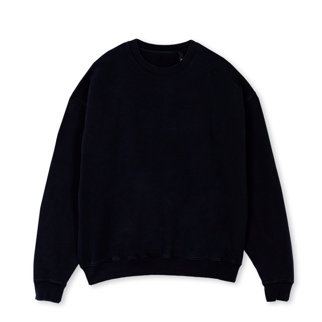 DRK CREWNECK Black Oversized Crewneck Sweater.