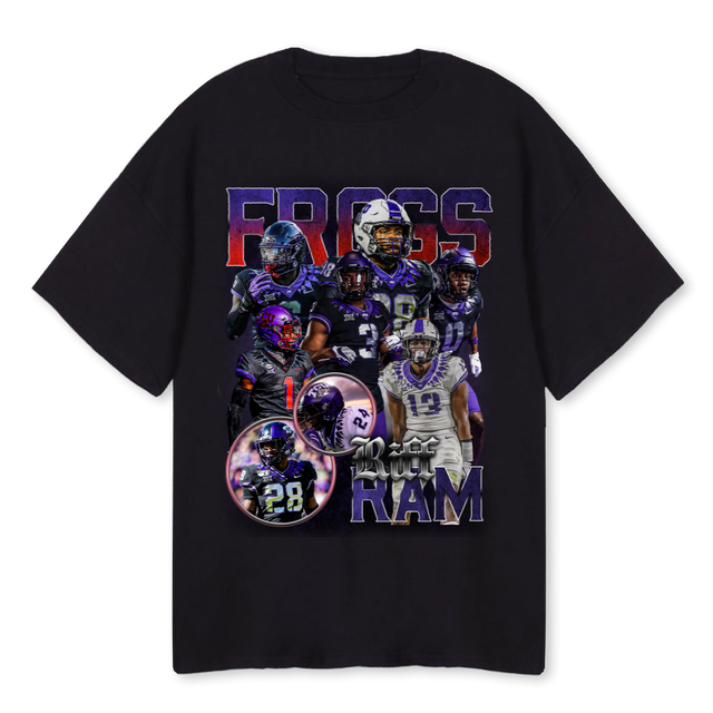 TCU DEFENSE Black Oversized Tee.